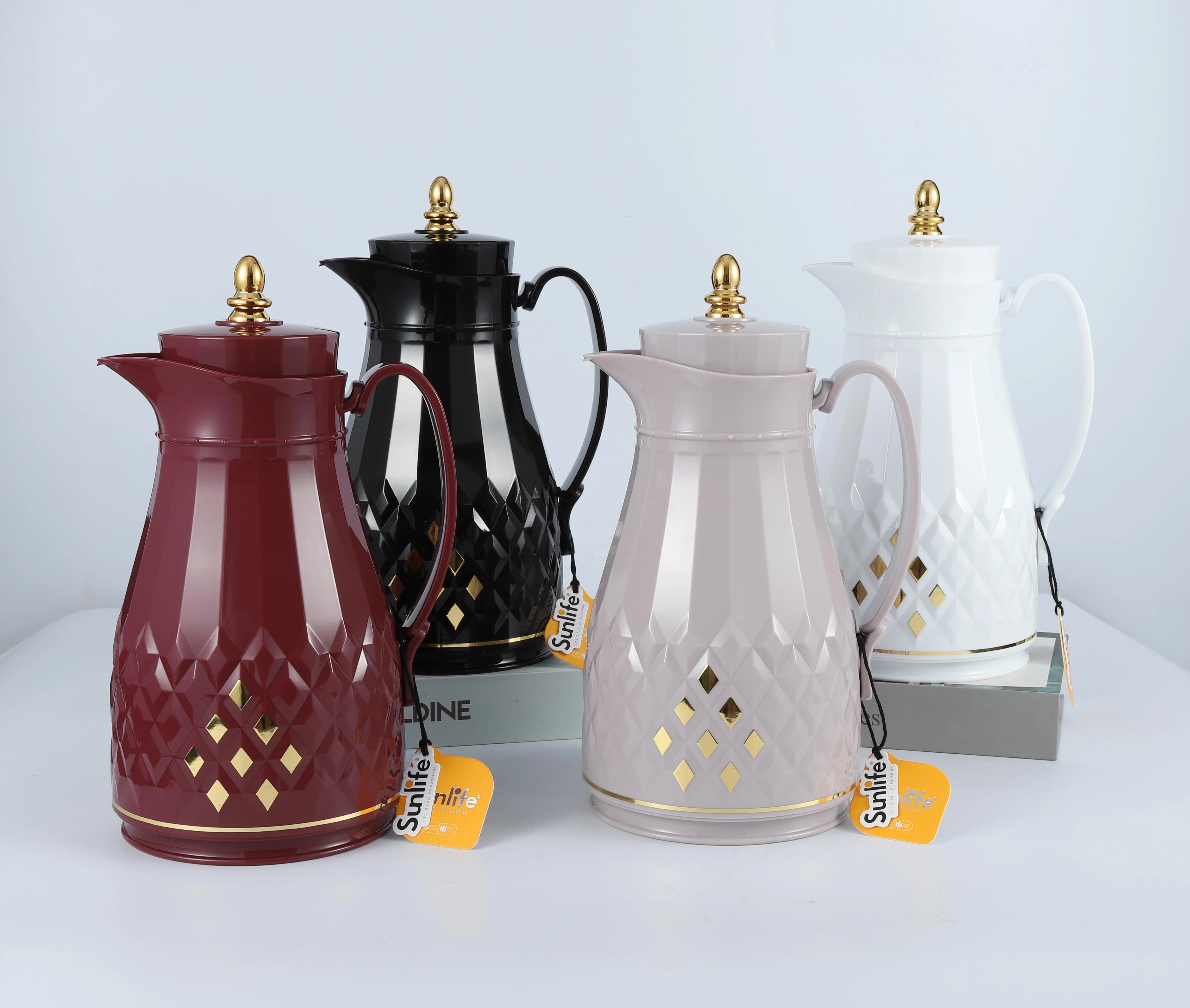 Day Days Vacuum Flask 1000ML Arabian Coffee Pot White Glass Liner Thermo Jug Tea Pot