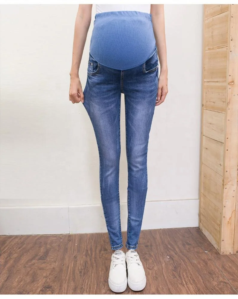 Abdominal Jeans For Pregnant Women Denim Skinny Trousers Nursing Maternity Clothes Elastic Waist Pregnancy Pants Autumn Clothing