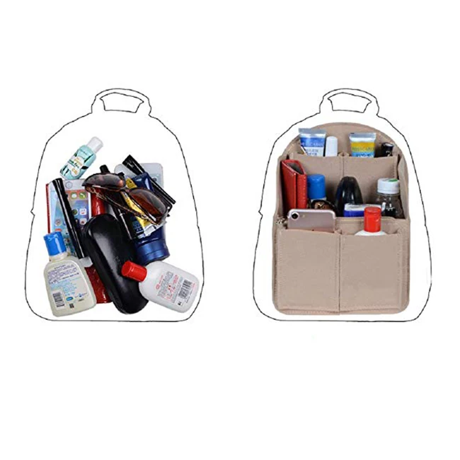 Lightweight sturdy felt backpack organizer insert Bag organizer