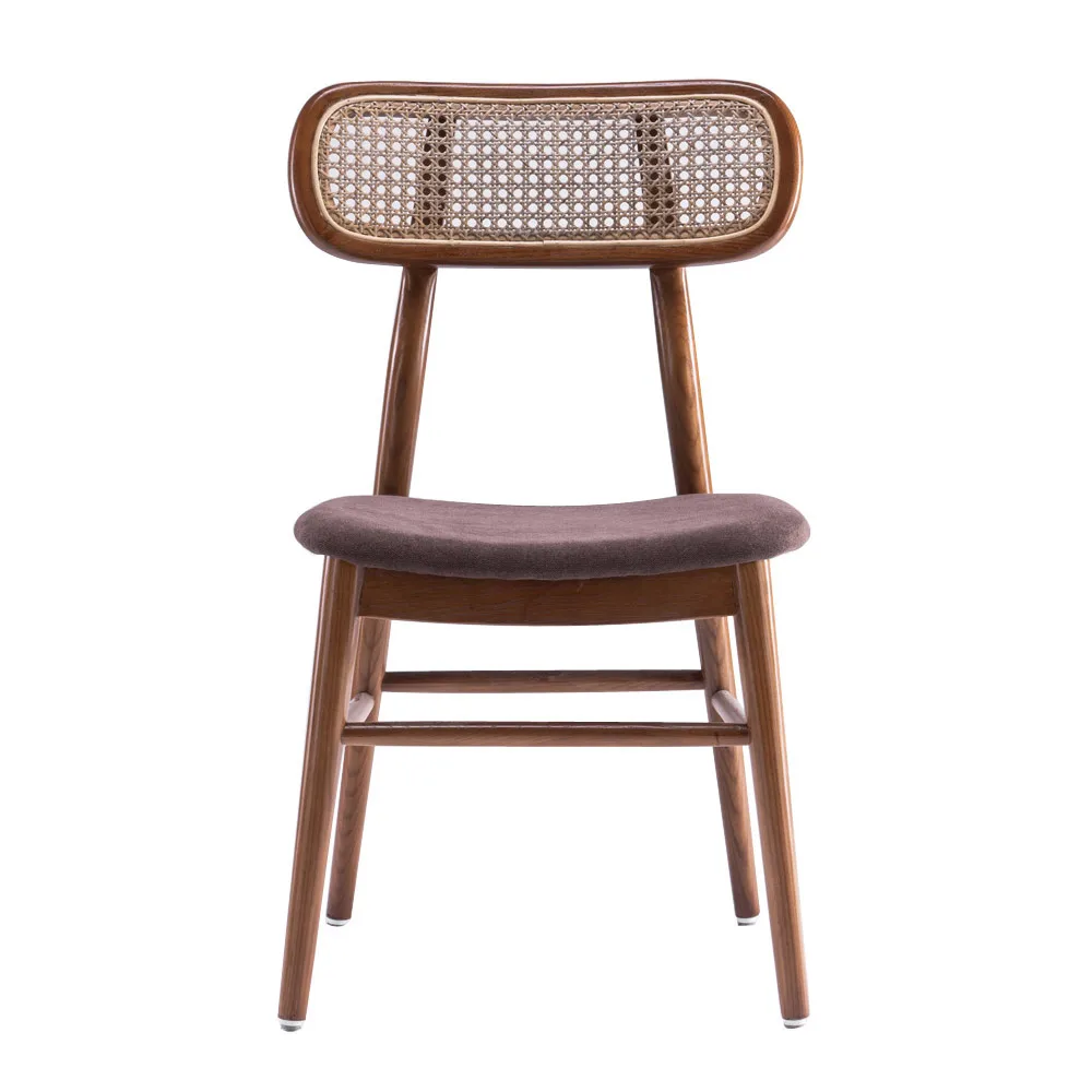 Hot new products for 2021 indoor rattan folding chair vintage wooden leather dinning chairs