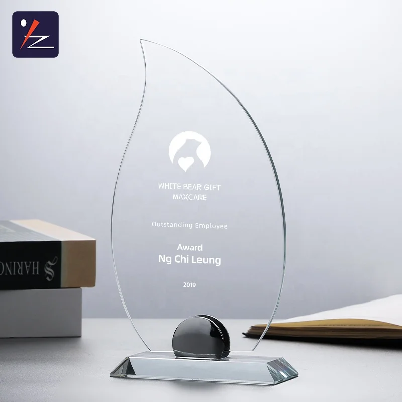 Peach  shaped  best selling blank crystal glass award for business gift