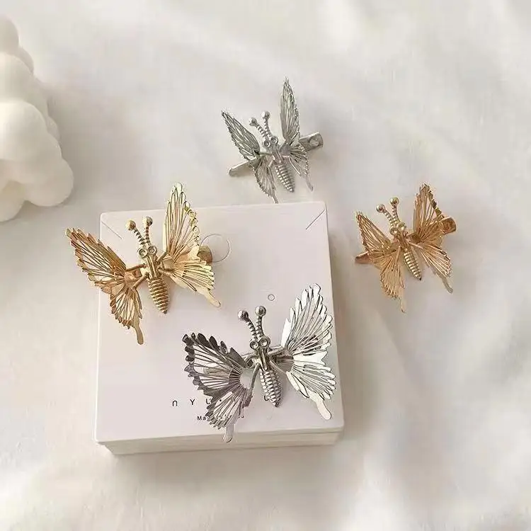 Super fairy side moving butterfly hair clip, antique style hair clip with wings and small clip headband