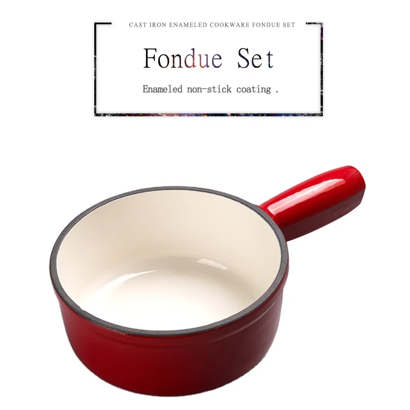 Мини чугунный красный рождественский набор кастрюля для фондю шоколада