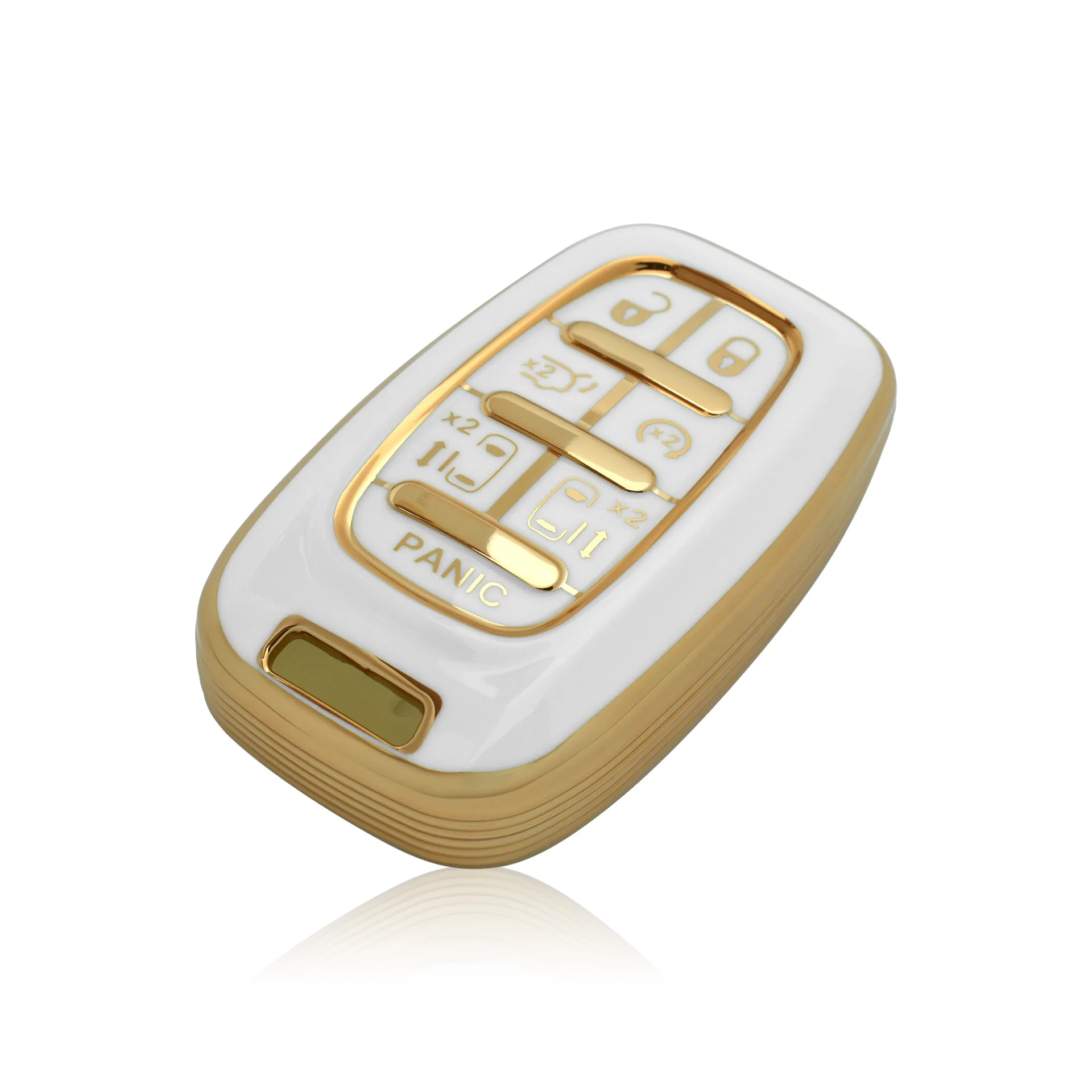 Remote Key Tpu Car Key Case Cover for Chrysler grand voager Flip Key Cover Fob Car Accessories  Electroplated gold edge