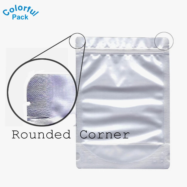 
Custom matt light food packaging zip lock silver mylar aluminum foil Plastic Bags 