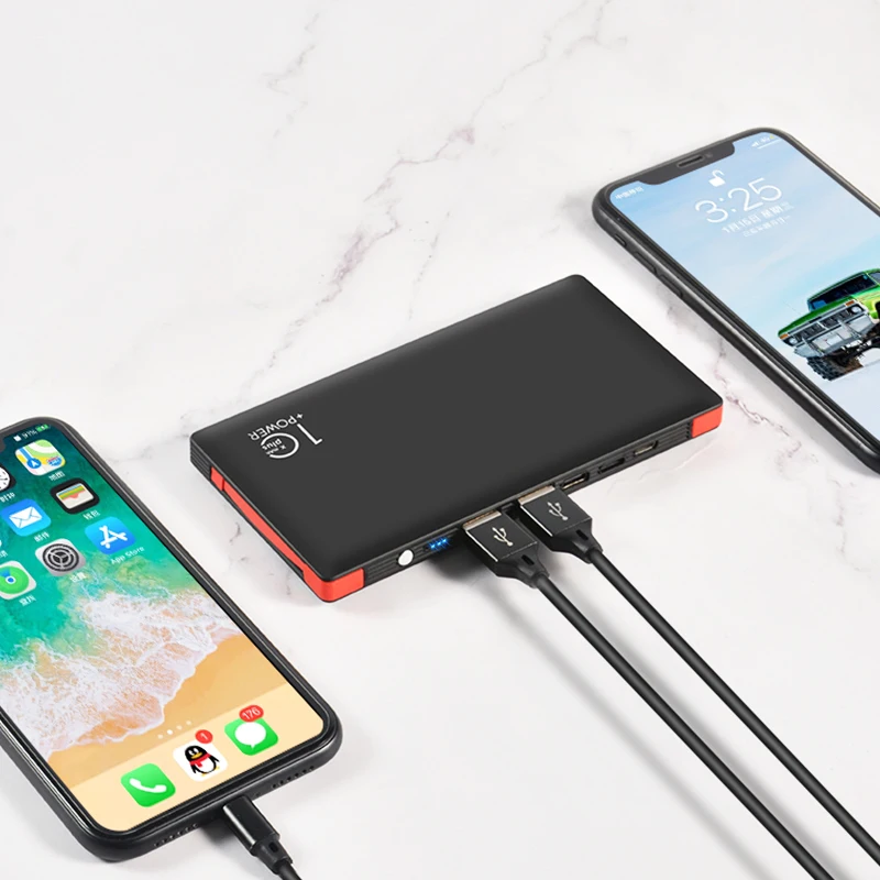  Высококачественная обновленная модель 10000 мАч Type-c Micro вход двойные встроенные кабели PSE Powerbank