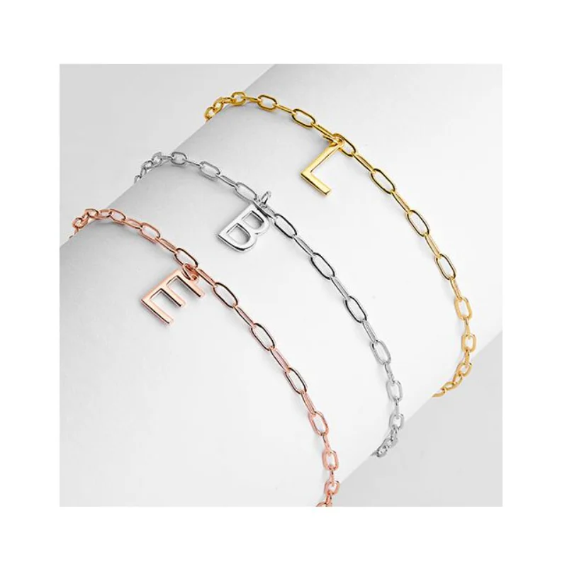 Fashion 26 Letter Paper Clip Bracelet Stainless Steel Bracelet Does Not Fade Send Friend Girlfriend Gift Jewelry