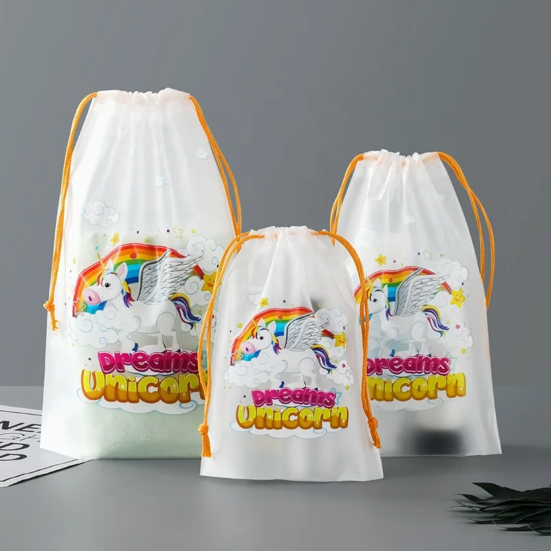 Cute Waterproof Clothing Shoes Garment Underwear Storage Drawstring Bags Apparel HDPE LDPE Moisture Proof Travel Bag