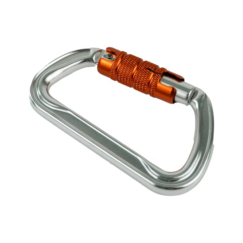 25KN Heavy duty D type Customization Color Aviation Aluminum 7075 Carabiner Climbing Carabiner Snap Hook Clip