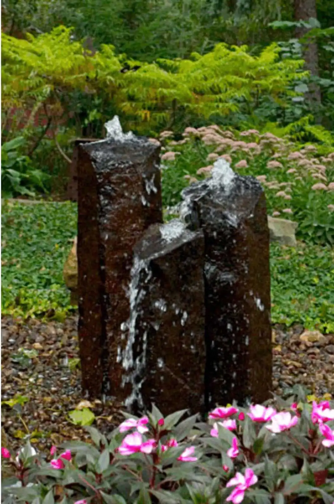 Outdoor Garden Basalt Pillar Stone Corner Water Feature Fountains