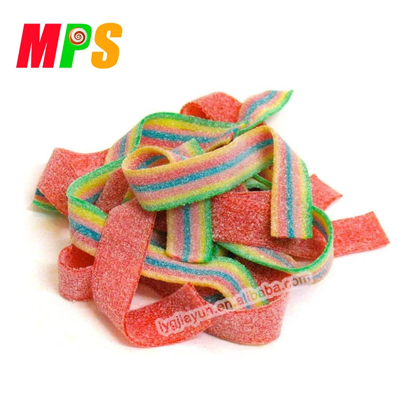  Кислая лента полоски с красочным покрытием сахара Yummy Gummy