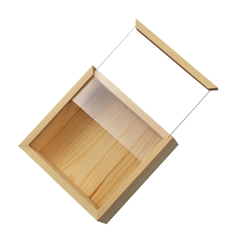 hot sale cheap wood clear lid storage tea package natural color custom logo pine wooden gift box box