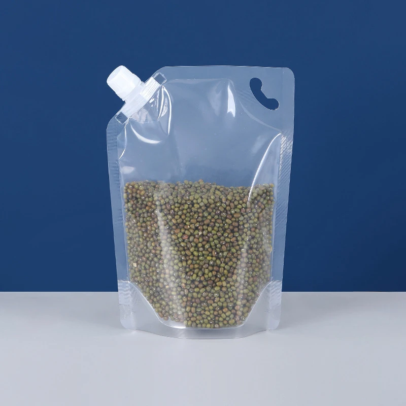 1L 5L 10L Large-capacity spout pouch grain storage bag biodegradable plastic spout bag with large spout liquid nozzle bag