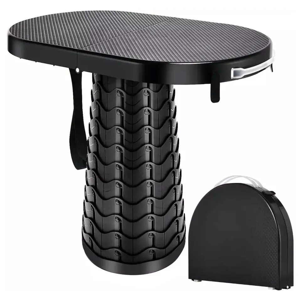 Multifunctional Foldable Camping Table Travel Stool Collapsible Telescoping Retractable Table