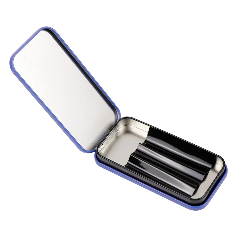 Printing empty blue tin case packaging box,fancy metal tin can with free sample