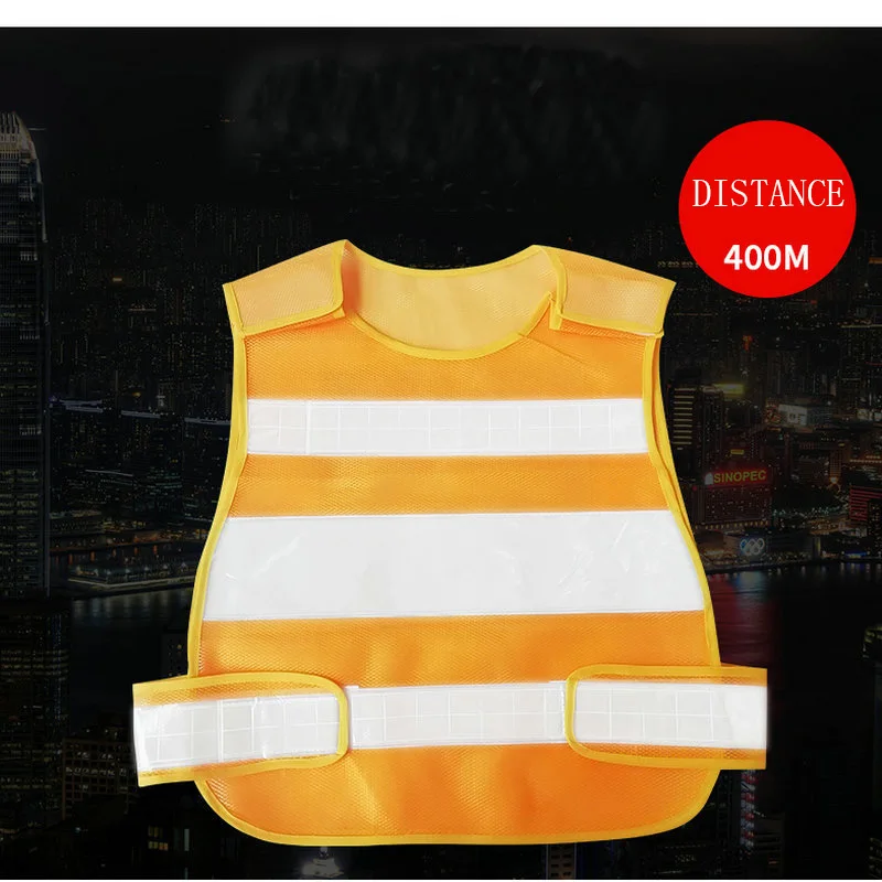outdoor eco friendly yellow orange high visibility work police security reflective safety Press vest