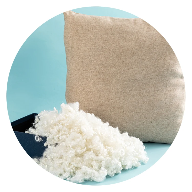 Материал для наполнения подушек Полиэфирное штапельное волокно высокого качества по низкой цене 7 дх64 мм 100% полиэфирное пламя 7d полый переработанный 64 мм