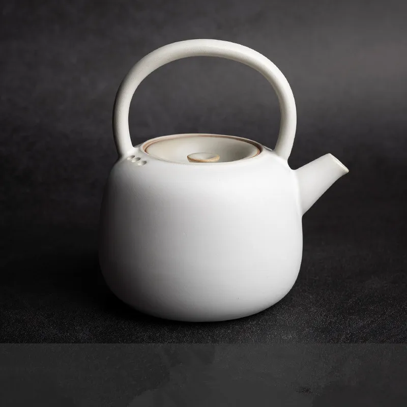 Harmony High Sale Heat-Resistant Chinese Antique Moon White Candle Fruit Tea Infuser Tea Pot