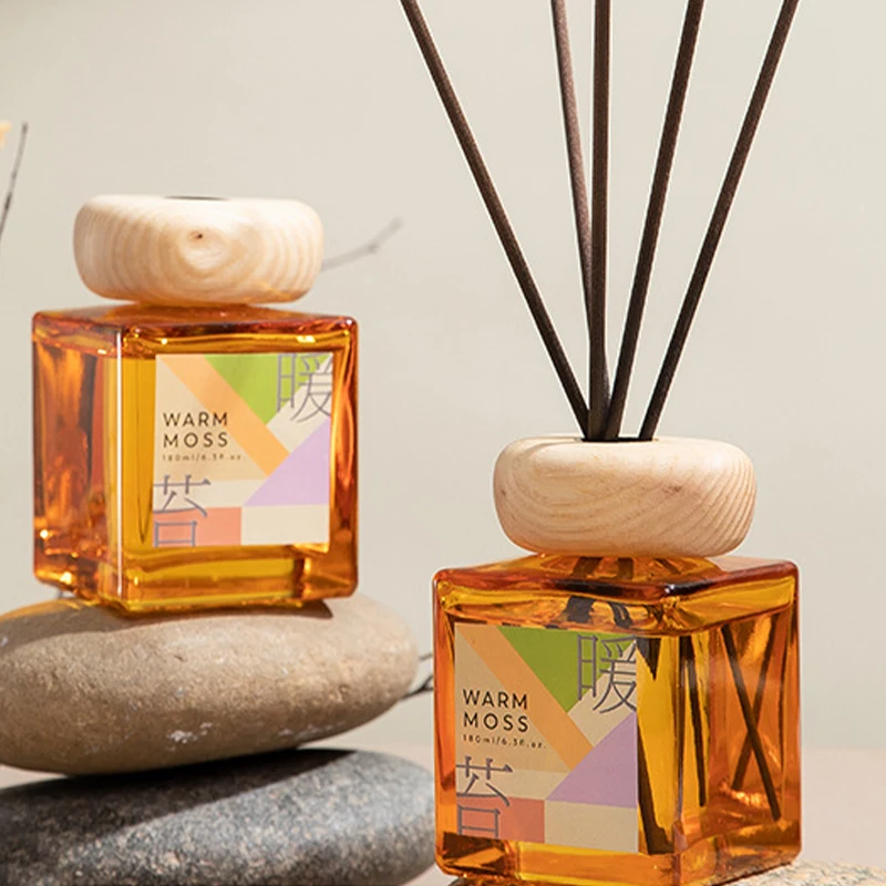 Vintage Square Brown Bottle Dried Flowers Long Lasting Diffuser Essential Oil Wholesale Air Freshener