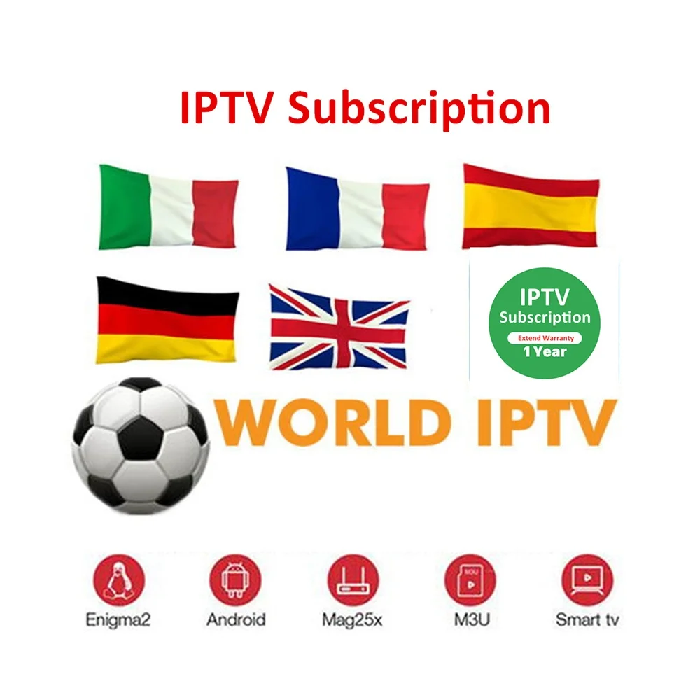 Free Test Credits Panel IPTV M3U France Smart TV Box IPTV 12 Months Spain/Germany/UK/Europe Smart IPTV Subscription VOD Series