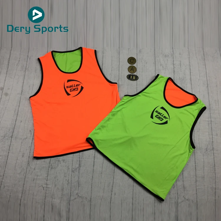 Boys Sports Scrimmage Training Reversible Football Soccer Bibis With Edge Wrapping Strips