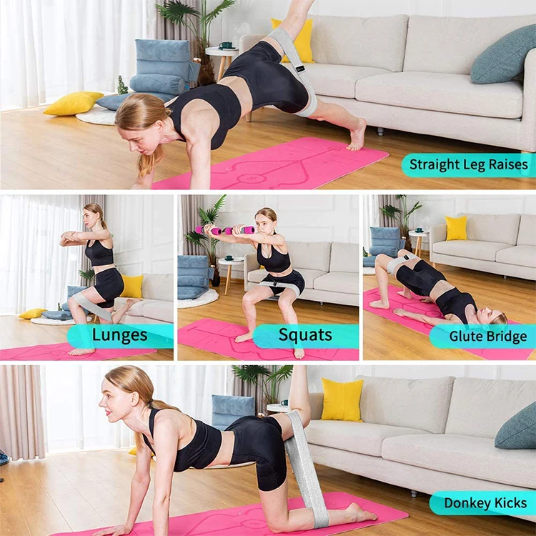 Custom Printed Fabric Hip Circle Non Slip Resistance Booty Pull Up Assist Bands