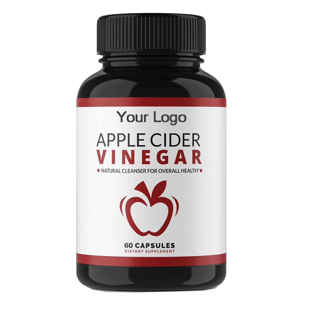 Dietary Supplements Private Label Apple Cider Vinegar Capsules with Cayenne Pepper for Natural Detox and Weight Loss Support