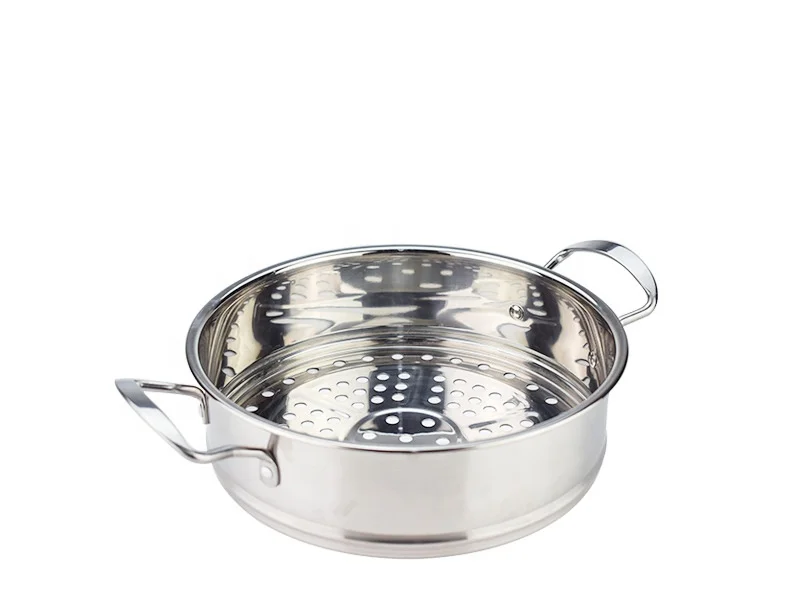 High quality heat-resistant handles 26cm stainless steel food cooking steamer boiler pot