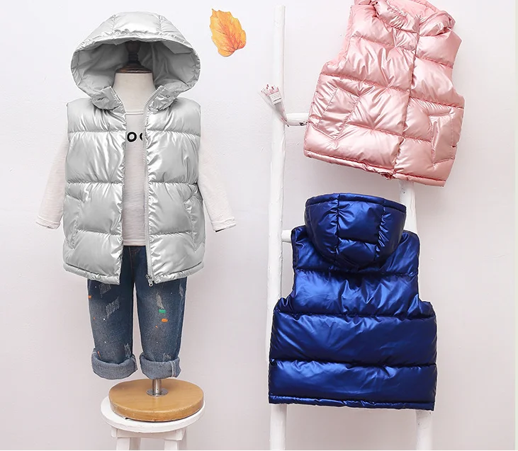 
Winter Mother And Son Bubble Coat Fashion Family Clothing Set Little Girl Down Vest With Hooded Sleeveless Mommy And Me Jackets 