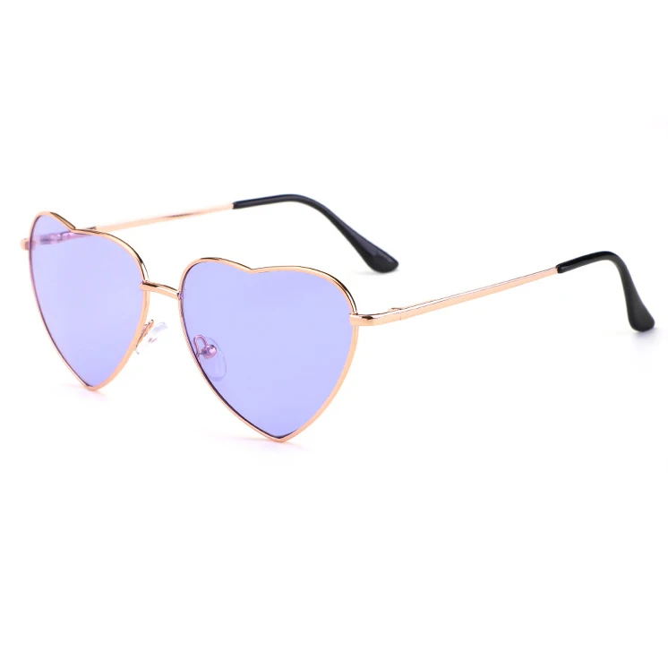 Fashion Glasses 2021 Retro Vintage Unisex Metal Sunglass Colorful Heart Shaped Shades Sunglasses