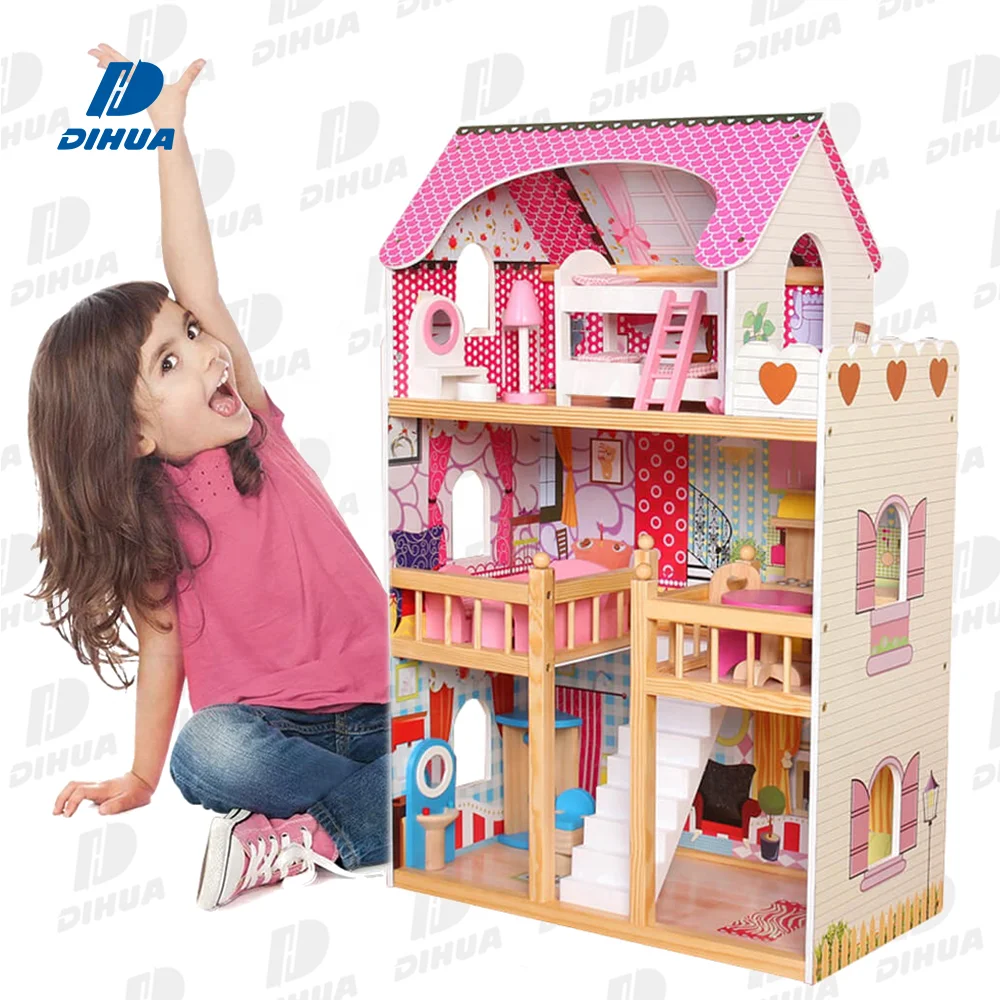Деревянный кукольный домик «сделай сам» для девочек деревянный игрушечный комплект мебель игрушки