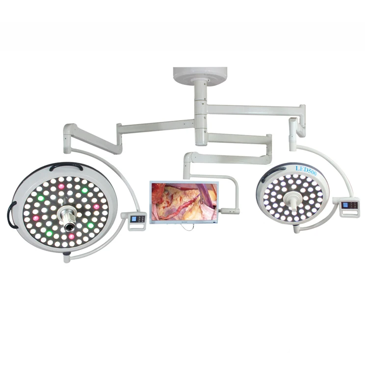 Ceiling Mounted Double Head Operating Light Operating Surgical Lamp With HD Camera