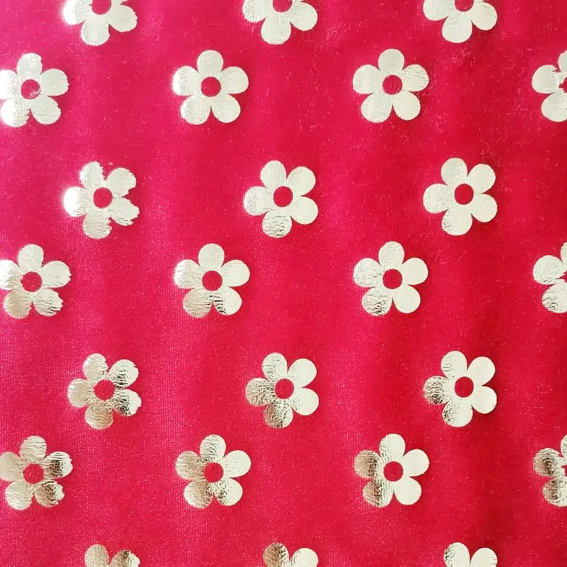2023 Wholesale korean velvet gilding printed fabric for clothing