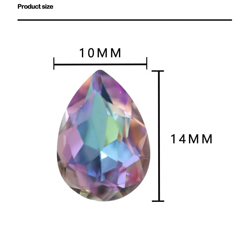 High Quality Multiple Size Crystal AB Color Drop Shape Glass Rhinestones For Accessories