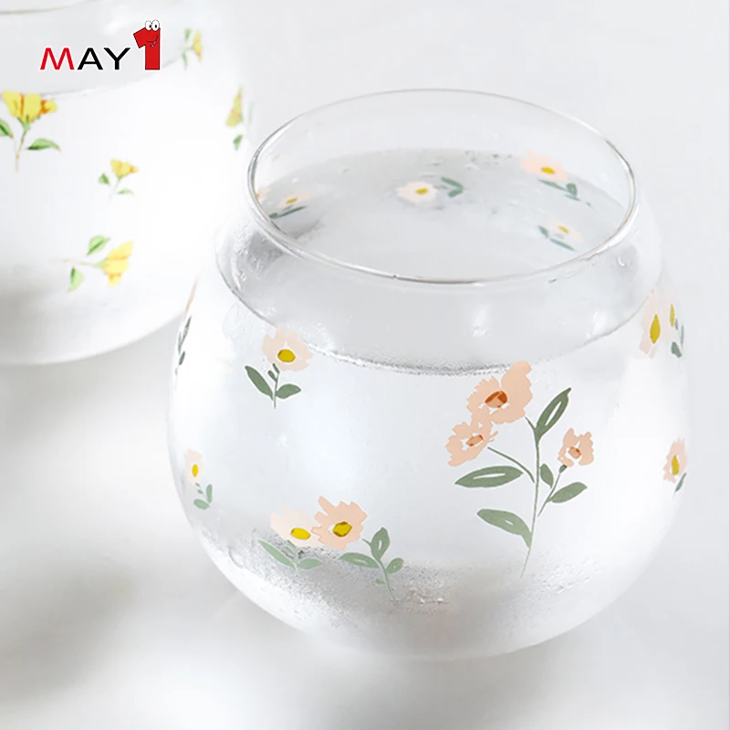 customization logo transparent borosilicate glass lemonade juice coffee cup