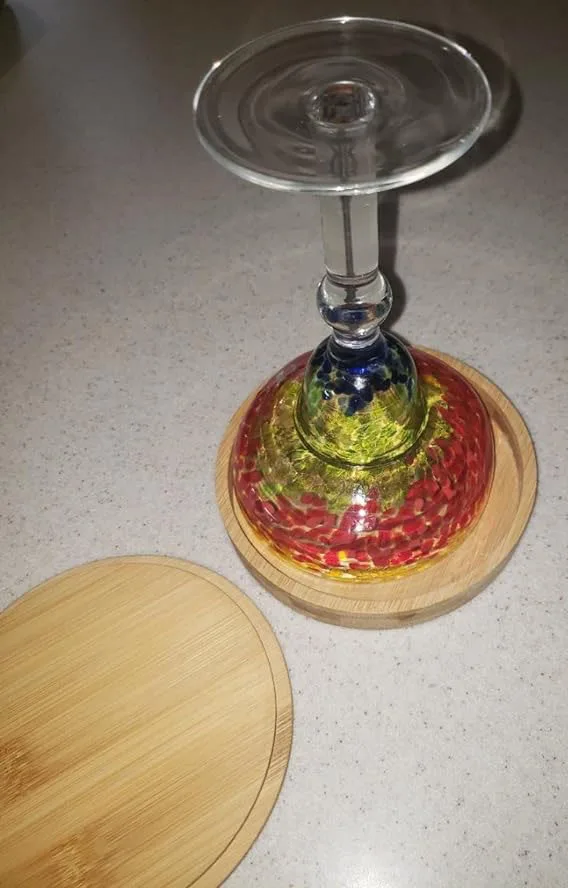 3 Tier Wood Bar Glass Margarita Salt Rimmer with Lid and 6 Sponges for Cocktails