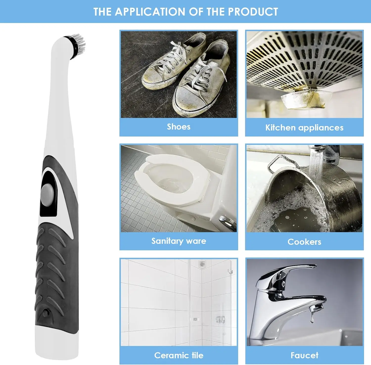 Electric Spin Scrubber Cleaning Tools Cleaning Brush Shower Cleaner for Bathroom Kitchen Tile Grout Floor Tub Counter tops