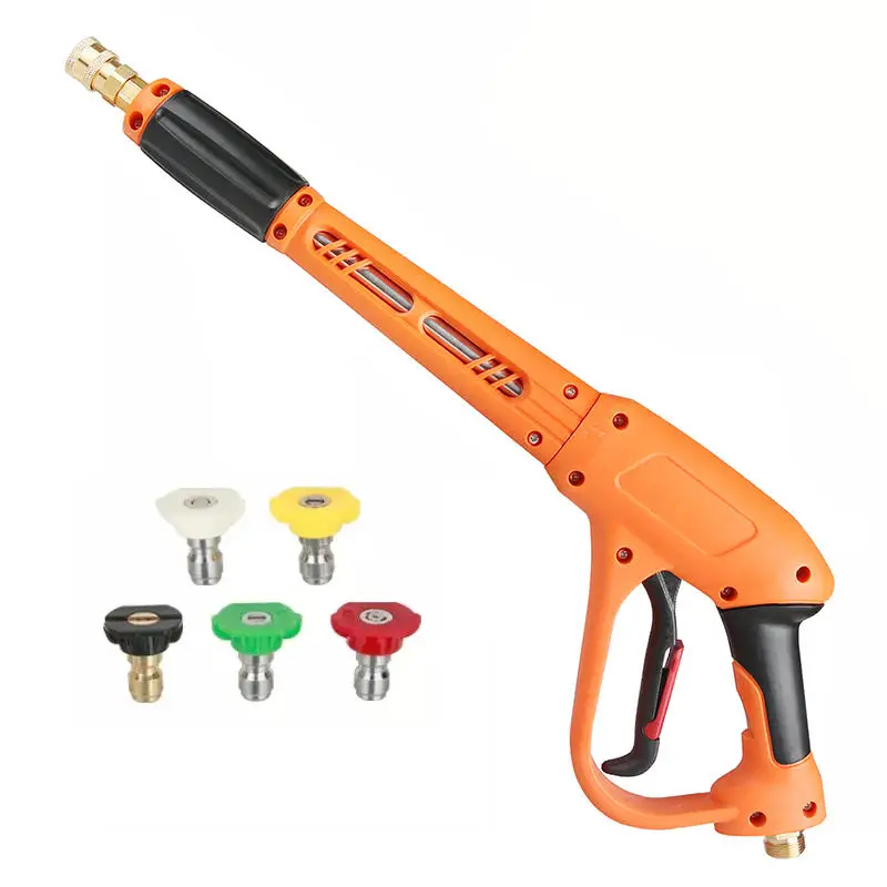SPS Water Pressure Gun Water Spray Long Foam Lance With 5 Color Nozzles Orange High Carwash Gun