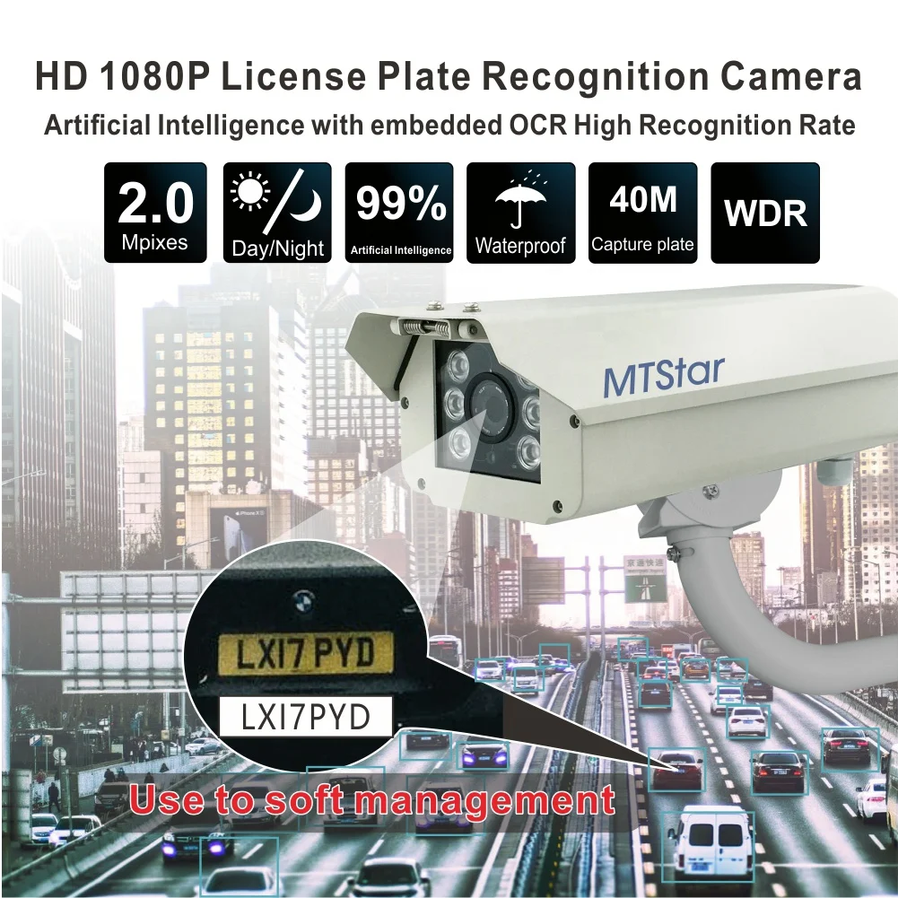10x highway HD 1080P с программным обеспечением камера для номерного знака LPR парковочная распознавания IP