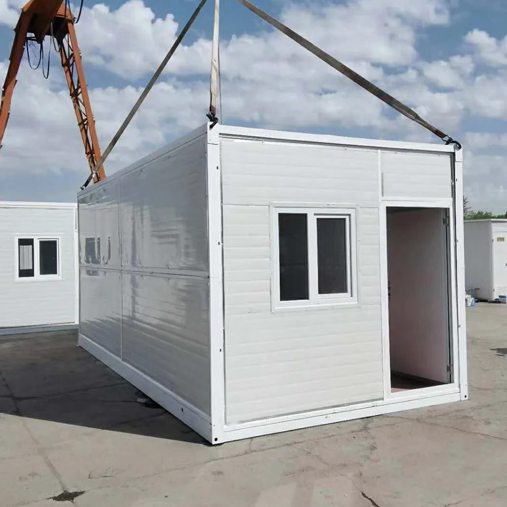 Extended foldable prefab container homes/40ft folding living container/expandable cabin modular container house carport garage