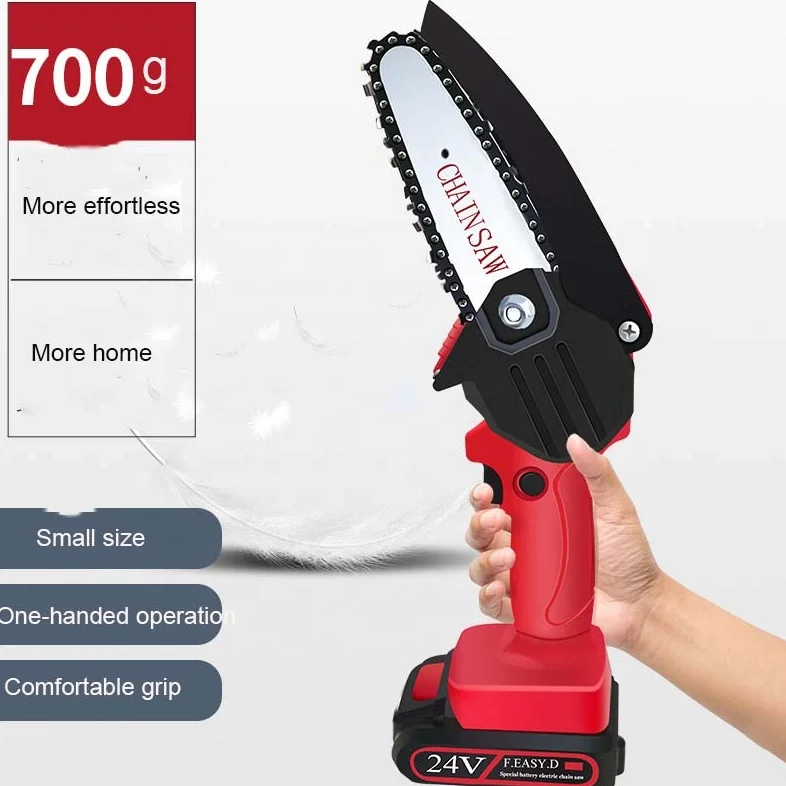 24v Lithium Battery Rechargeable Portable mini Electric Chainsaw mill 4/6 Inch Cordless Mini Chain Saw