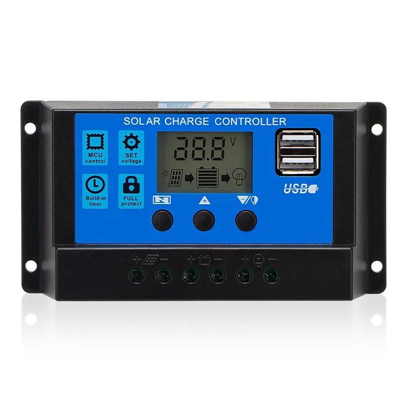 solar controller Factory price 30A PWM 12V/24V AUTO  battery charging regulator for home solar charger controller