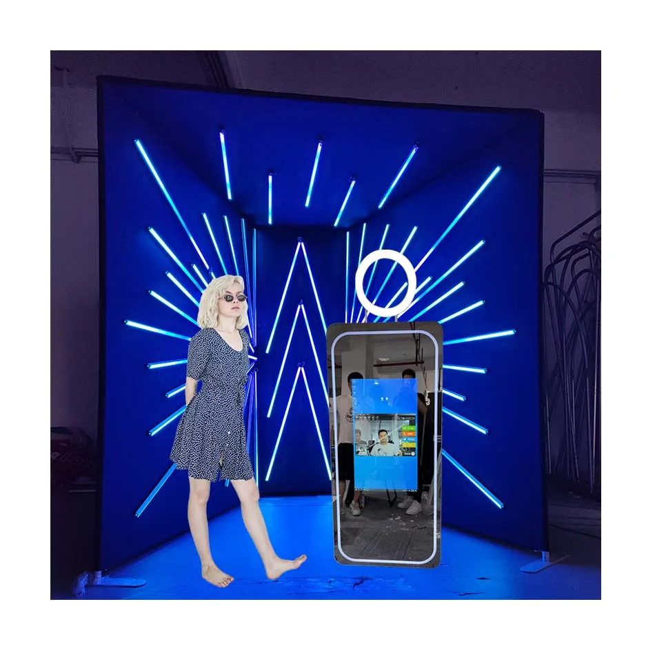 2024 hot sale mirror photo booth selfie mirror photo booth background screen magic mirror photo booth for sale selfie
