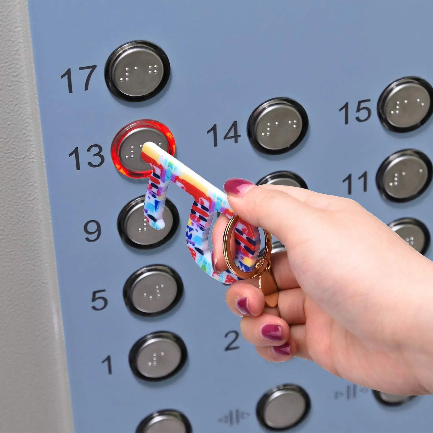 Press Elevator Tool No-touch Door Opener Hygiene Hand Antimicrobial Acrylic Safety Door Handle Touch Key Tool