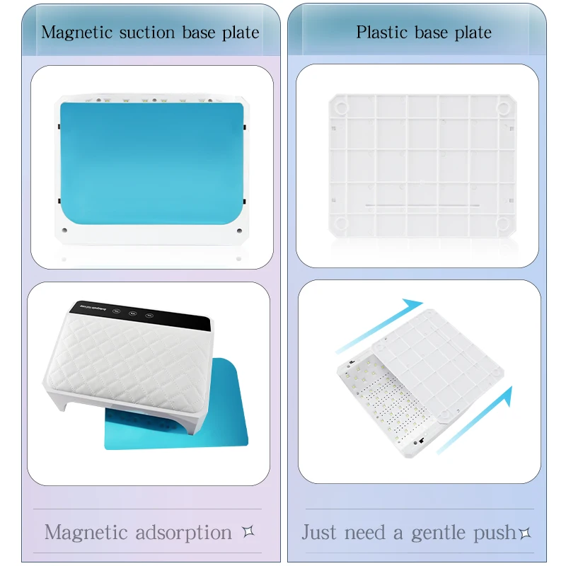 Nail lamp cure 2023 high quality rechargeable cordless nail cushion uv coating lamp gel polish machine uv nail dryeR two hands