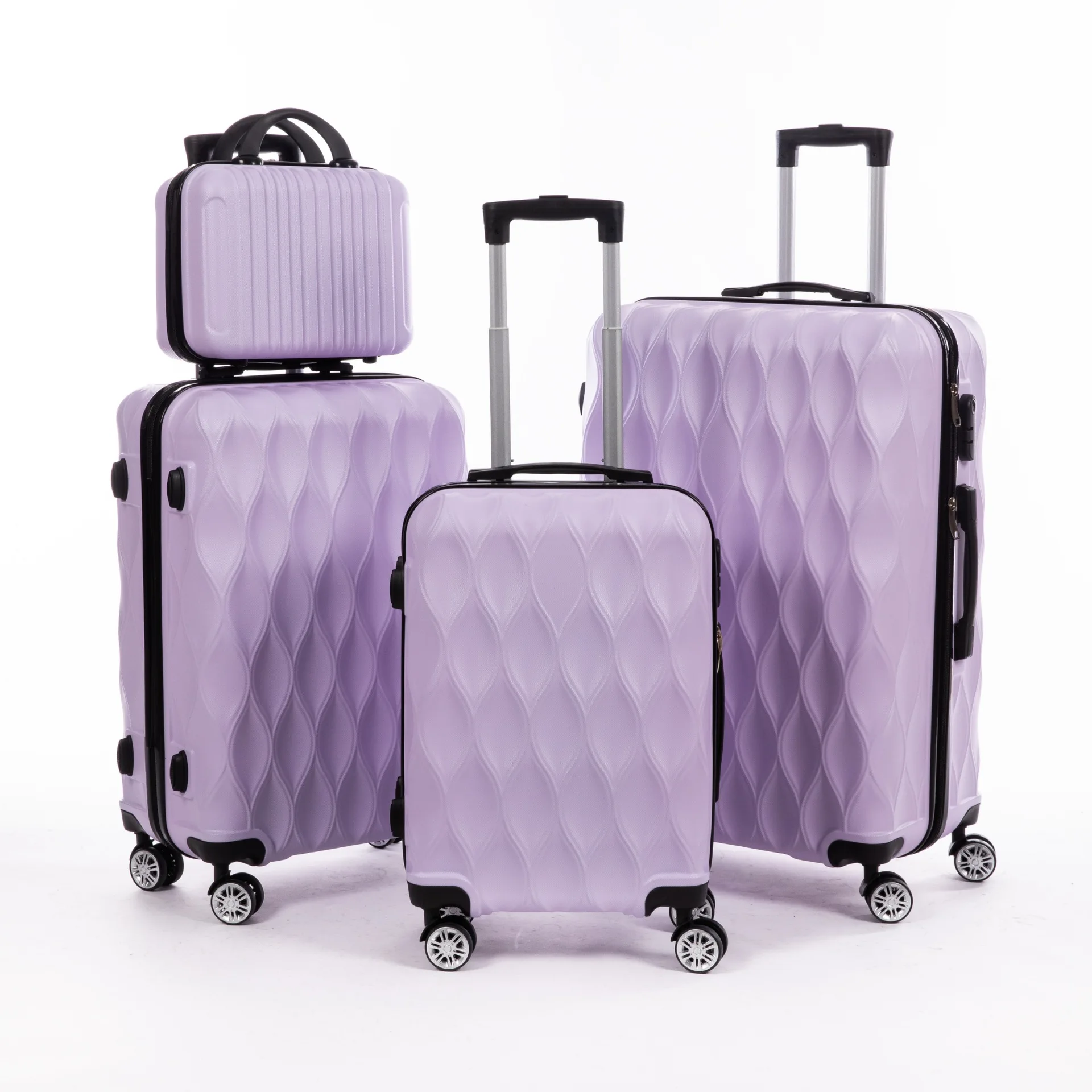 4PCS/SET Wholesale Hot Sale Travel Bag Carry On Hard Shell Luggage Trolley Bag with TSA Lock Spinner Wheels