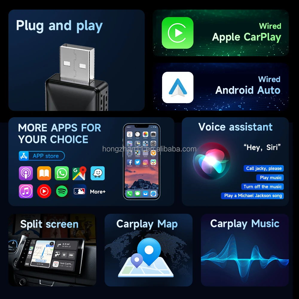 Лучшие продажи USB Plug-N-Play Car Play Ai Box быстрое подключение Полезная Беспроводная Android Os