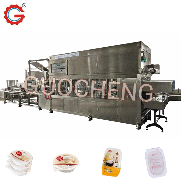 Tray Bowl Sealing Machine Linear Type Filling Machine For Mixed Congee Porridge Rice
