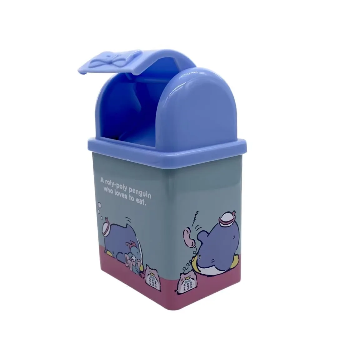 Factory Customized Mini Metal Trash Can with Plastic Swing-Top Lid 400 ML for Counter Tin Garbage Bins