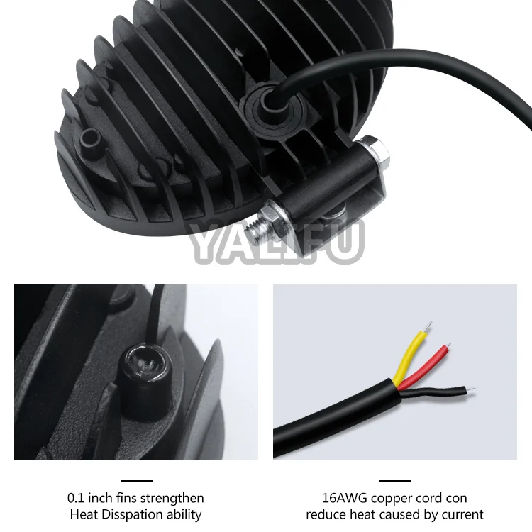 New factory direct sale 5-inch 144W white red blue flashing 9-36V led car work light for truck SUV trailer offroad motorcycle